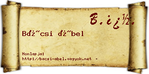 Bácsi Ábel névjegykártya