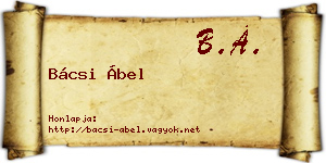 Bácsi Ábel névjegykártya