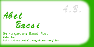 abel bacsi business card